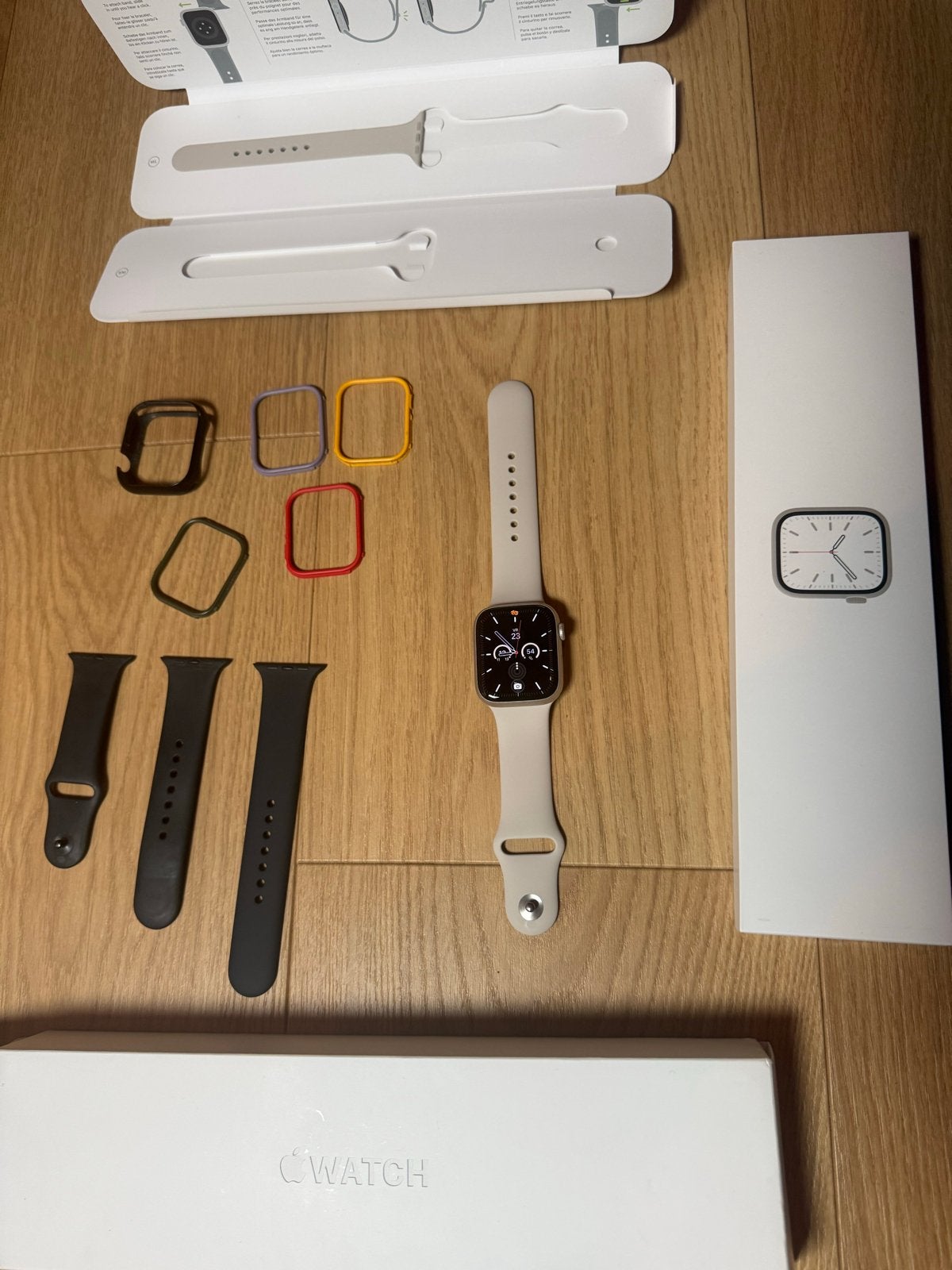 Apple Watch Series 7 (GPS) 45mm - Sterrenlicht met extra's, Gebruikt, Hartslag, IOS, Ophalen of Verzenden