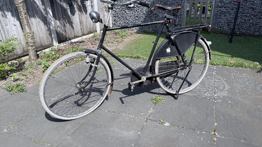 Antieke Gazelle (1937 - 63cm) - Rijdt nog! - Voor liefhebber, Fietsen en Brommers, Ophalen, Terugtraprem, Gebruikt, 61 tot 65 cm