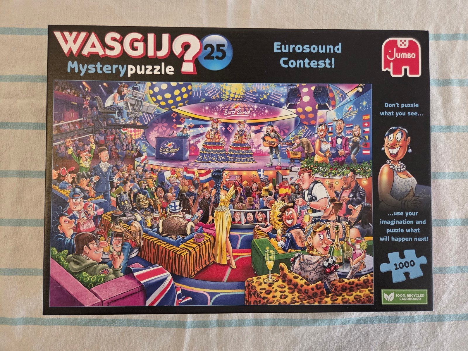 Wasgij Mysterypuzzel 25 Eurosound Contest 1000 stukjes, Ophalen, 500 t/m 1500 stukjes, Zo goed als nieuw, Legpuzzel