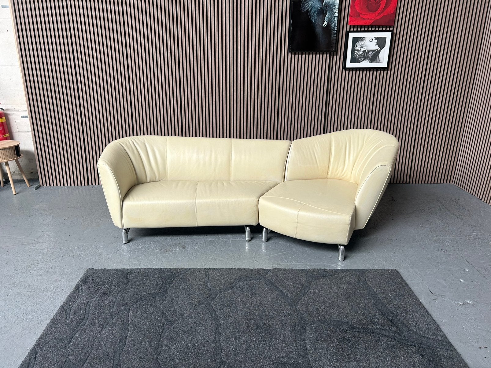 GRATIS LEVERING Leolux Pupilla Bank Leer 260X135 GEREINIGD, 250 tot 300 cm, Hoekbank, Leer, Ophalen of Verzenden