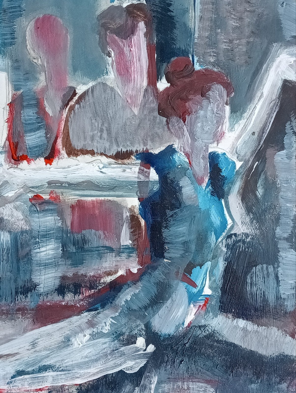 Ballet Danspaar olieverf op papier, Verzenden