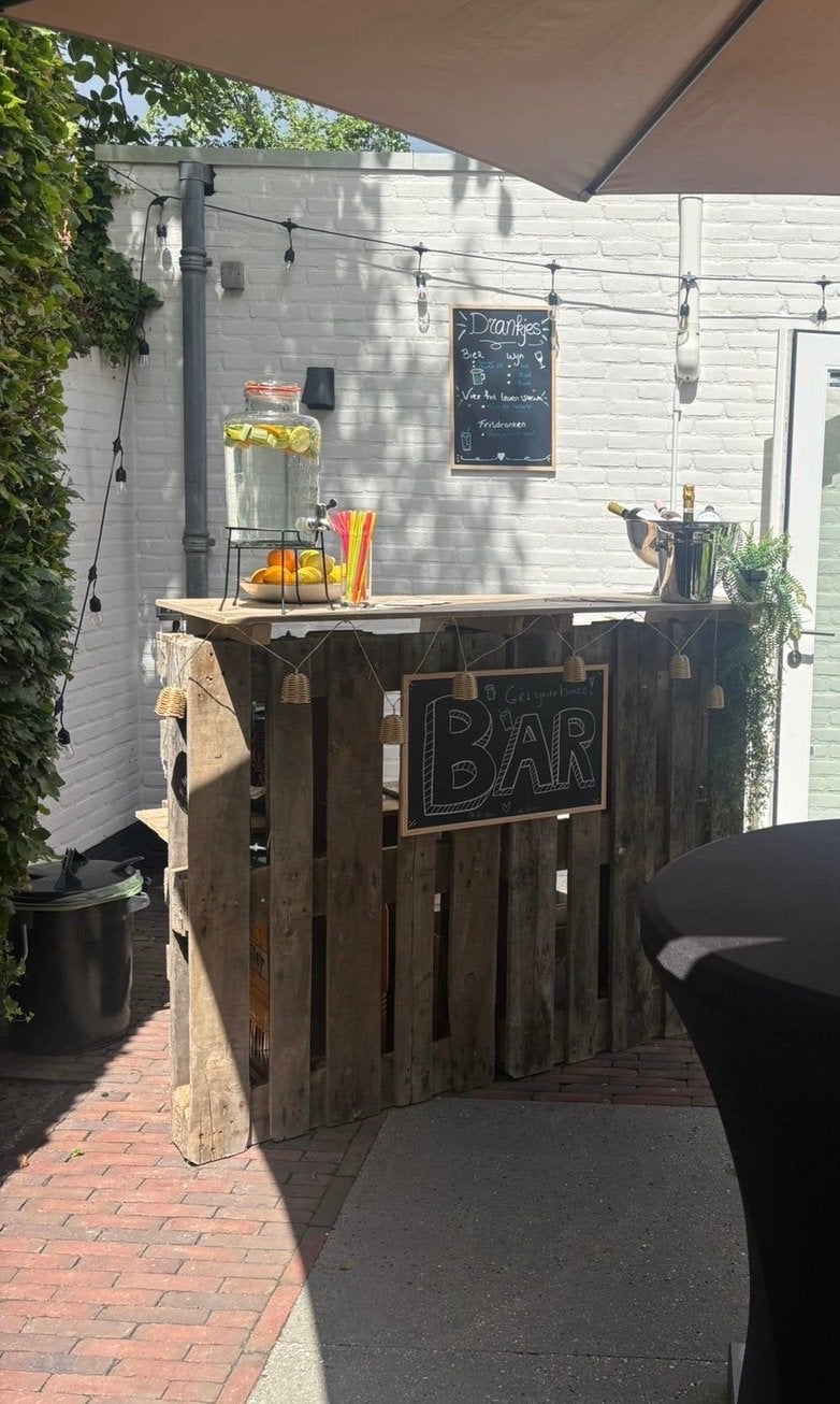 Bar van Pallets - Super leuk voor op feestjes!, Ophalen, Gebruikt