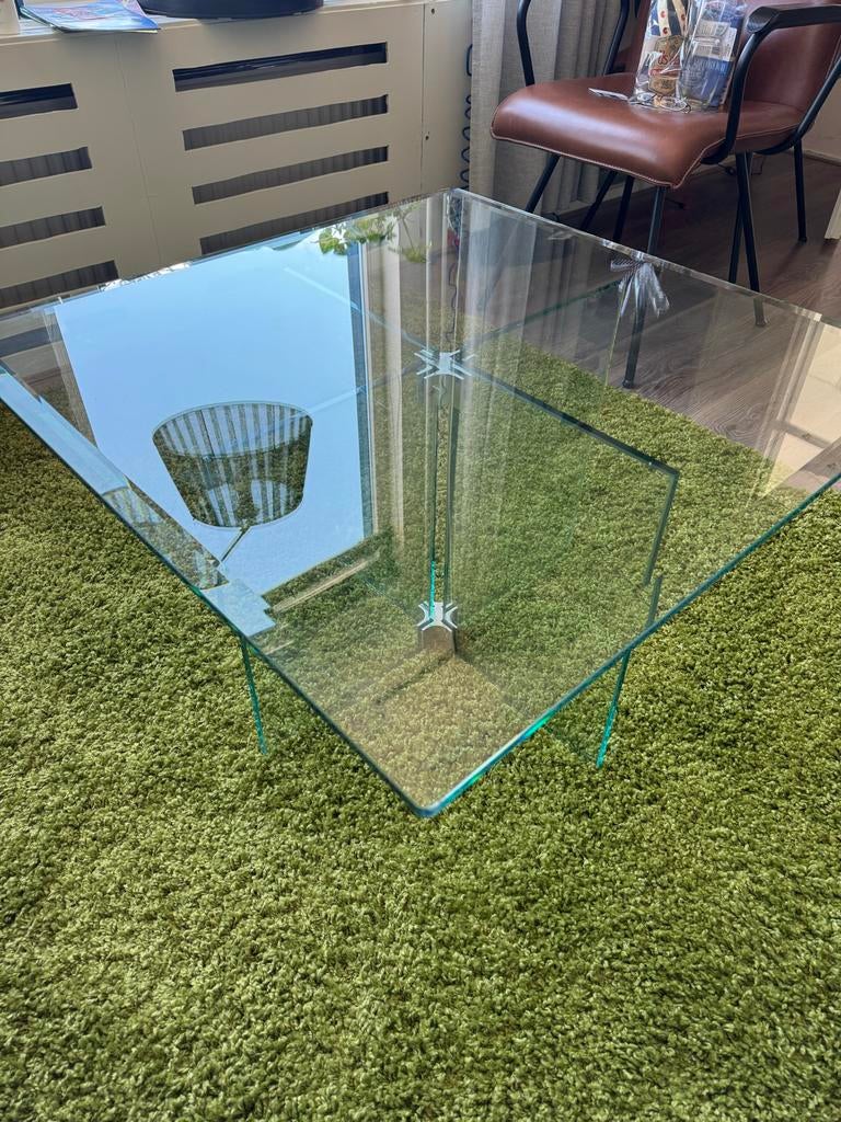 Glazen salontafel Peter Ghyczy - Designklassieker, Ophalen, Vierkant, 50 tot 100 cm, Minder dan 50 cm
