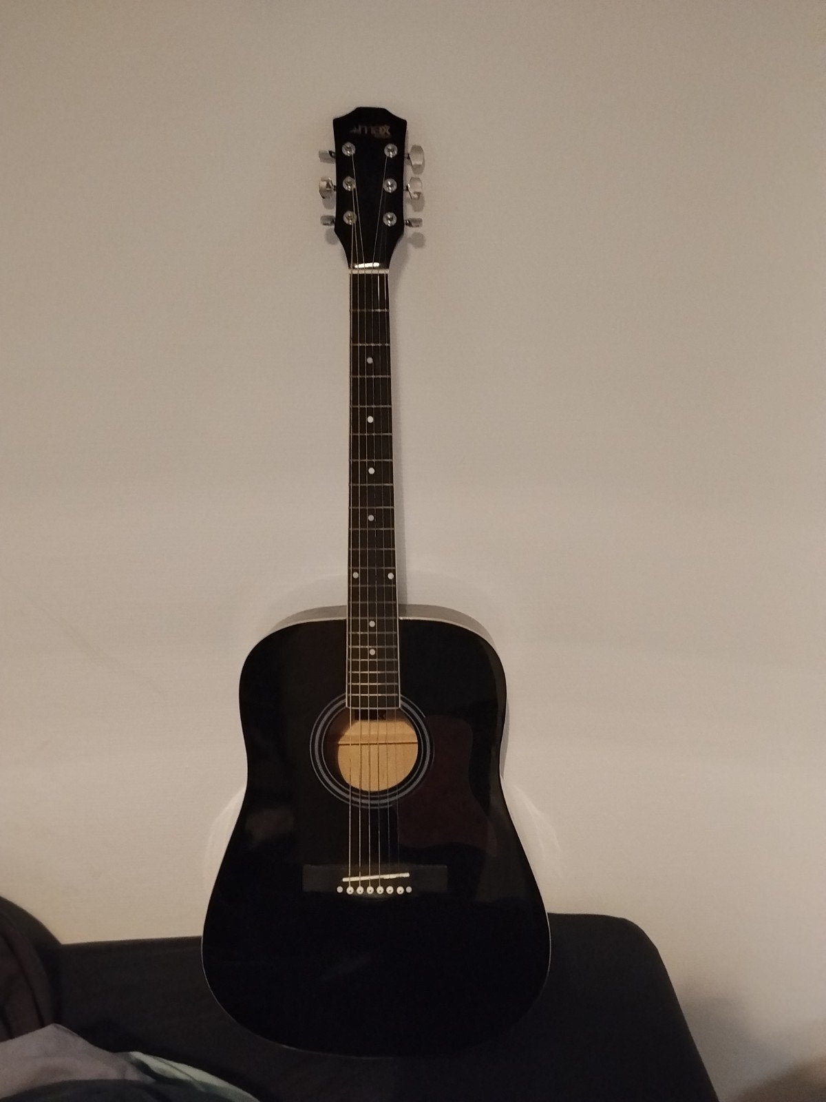 Zwarte Westerngitaar, Akoestische gitaar, Muziek en Instrumenten, Ophalen, Gebruikt, Western- of Steelstringgitaar