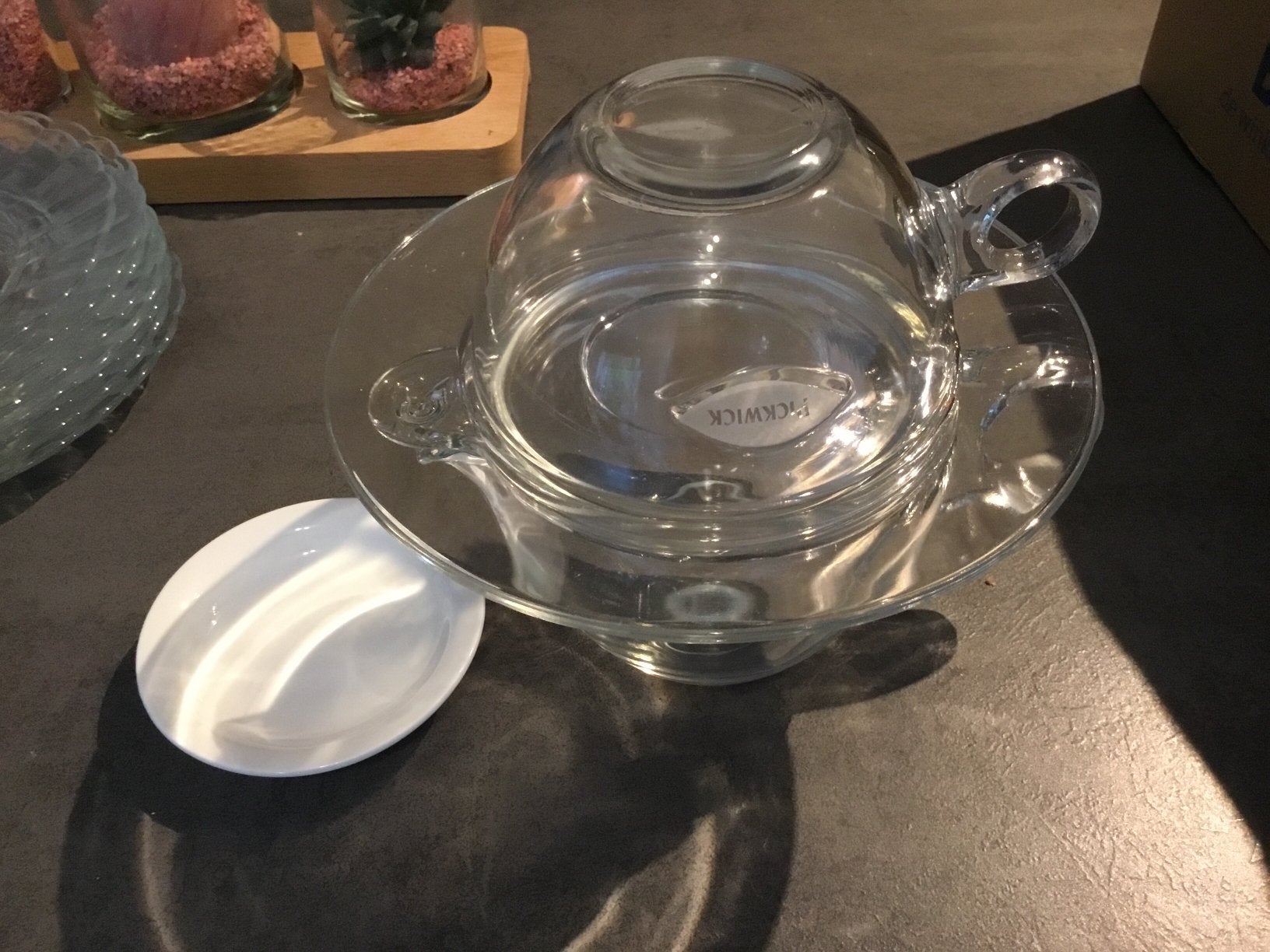 Douwe Egberts thee potje, Huis en Inrichting, Keuken | Servies, Glas of Glazen, Ophalen of Verzenden, Overige stijlen, Glas
