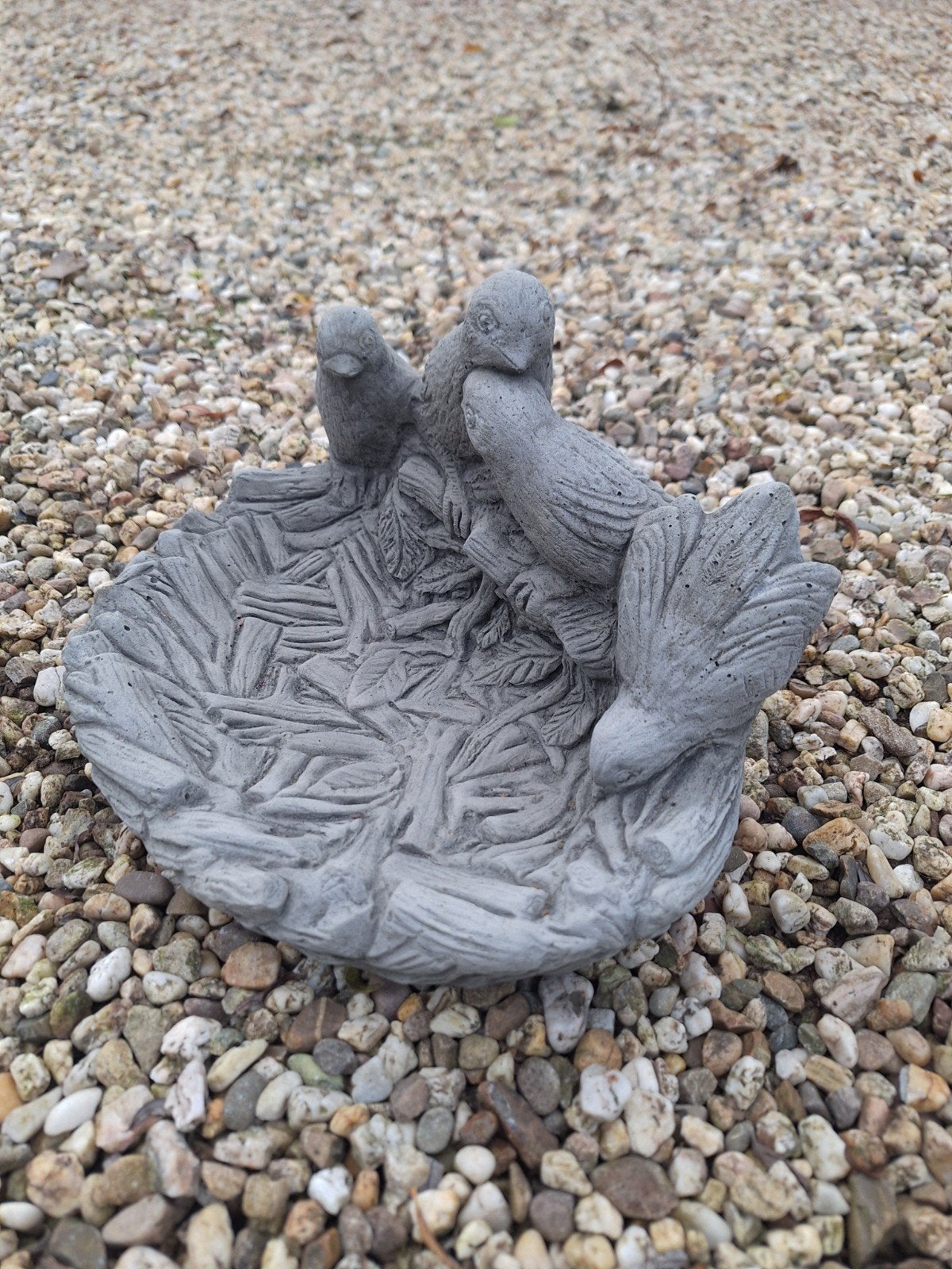 Betonnen drinkbakje met vogels - 35 cm, Ophalen, Nieuw, Beton, Overige typen