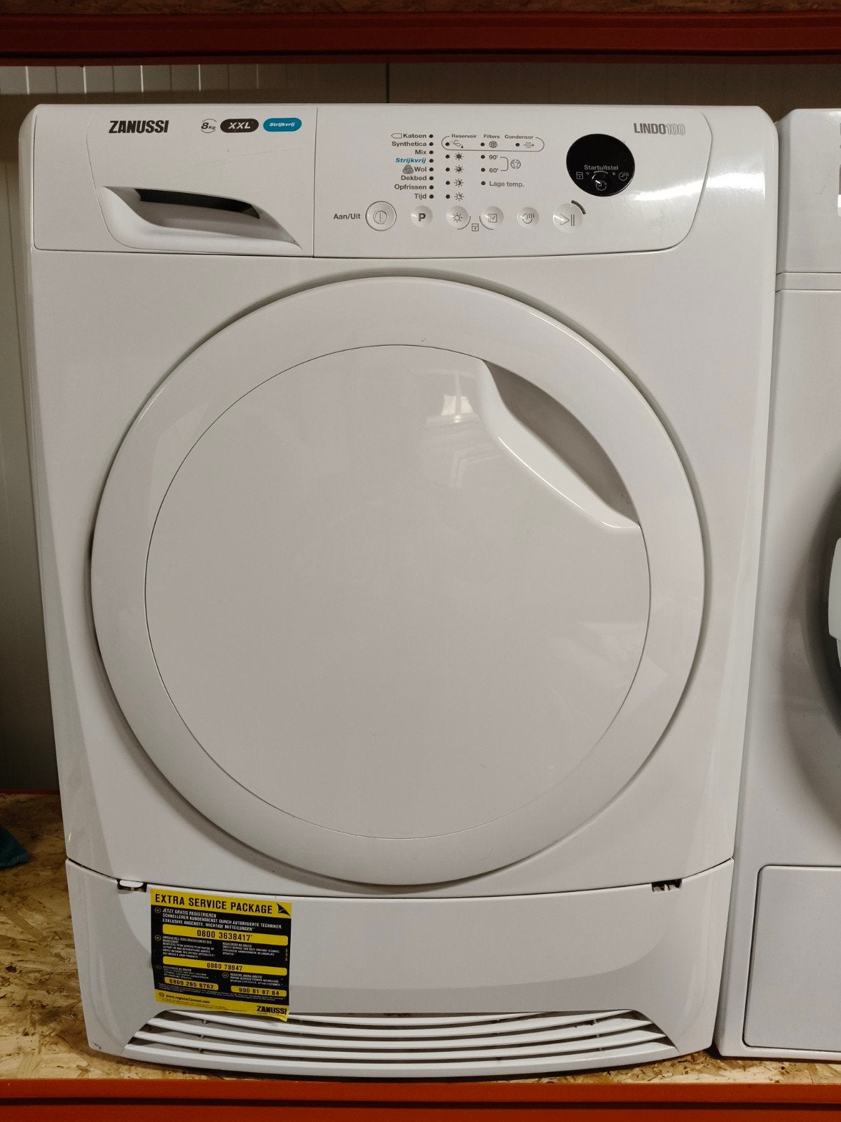 Zanussi 8 kg xxl condensdroger, Ophalen, Gebruikt, 8 tot 10 kg, Voorlader
