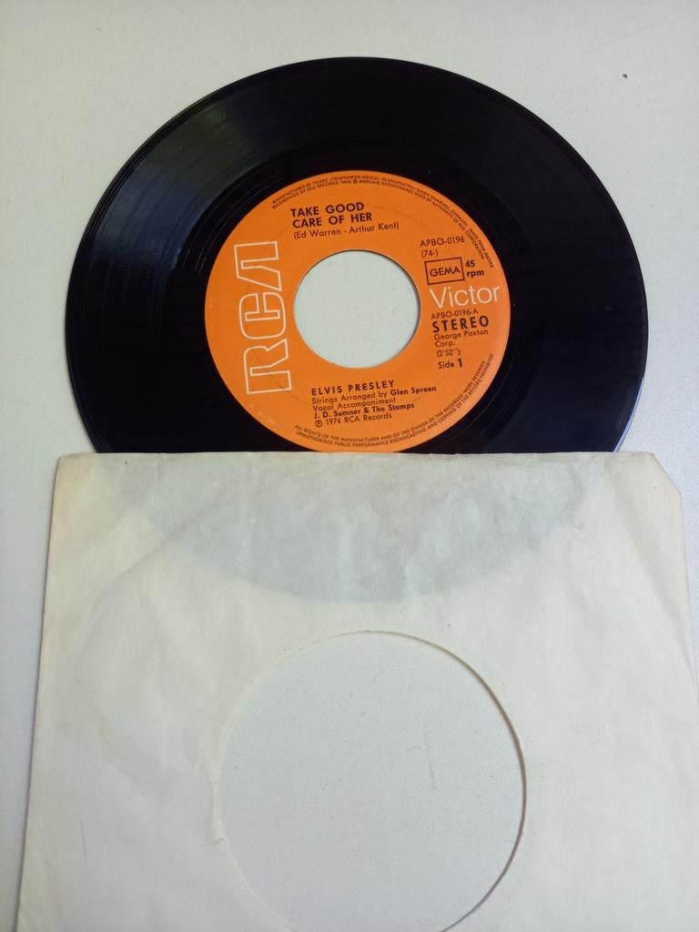 Elvis Presley , single  - Take good care of her, Cd's en Dvd's, Vinyl Singles, Ophalen of Verzenden, Zo goed als nieuw, Pop