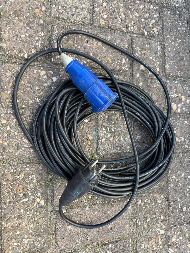 Verlengsnoer CEE 230V - 16A zwart, Ophalen of Verzenden, Gebruikt