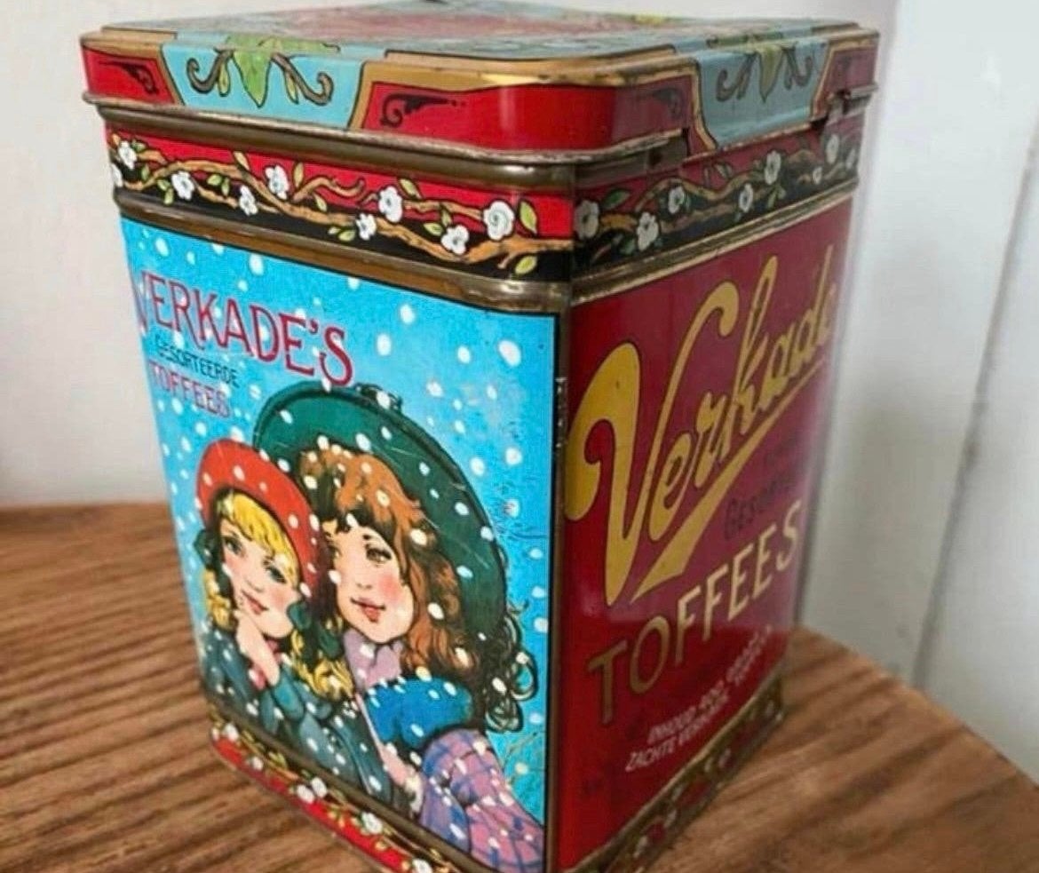 Vintage Verkade Toffee Blik - Zeldzaam Verzamelobject, Ophalen of Verzenden