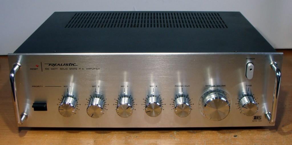 REALISTIC MPA100 Solid State P.A. Amplifier 100W, 120V, Overige systemen, Zo goed als nieuw, Minder dan 60 watt, Ophalen