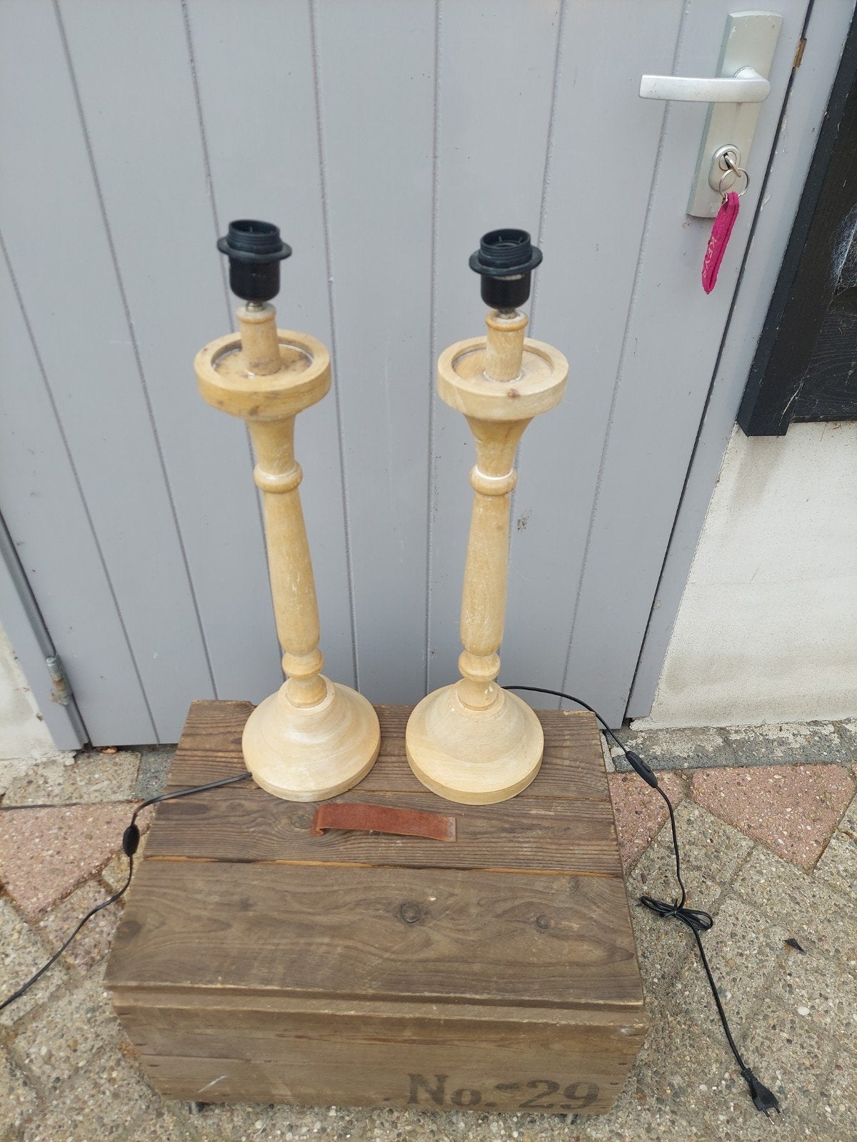 Houten schemerlamp voeten lampvoet, Ophalen of Verzenden, Schemerlamp