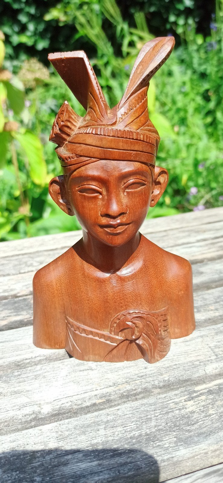 Houten Buste van een Aziatische Vrouw - Handgesneden, Ophalen, Buste, Handgemaakt, 20 - 50 cm