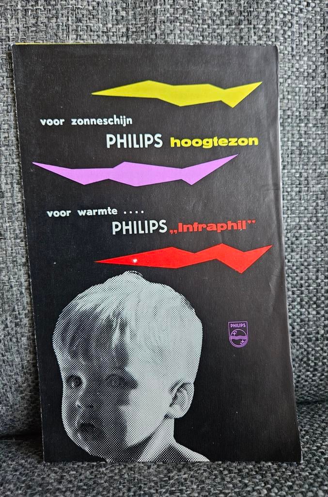 Vintage Philips Hoogtezon & Infraphil Folder (1954), Boeken, Gelezen, Folder, Verzenden, Philips