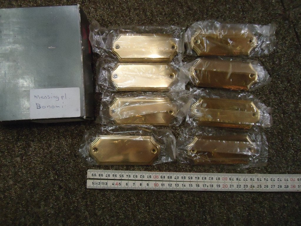 Messing vintage naambordjes ongegraveerd.., Verzenden, Nieuw, 50 tot 100 mm, Overige typen