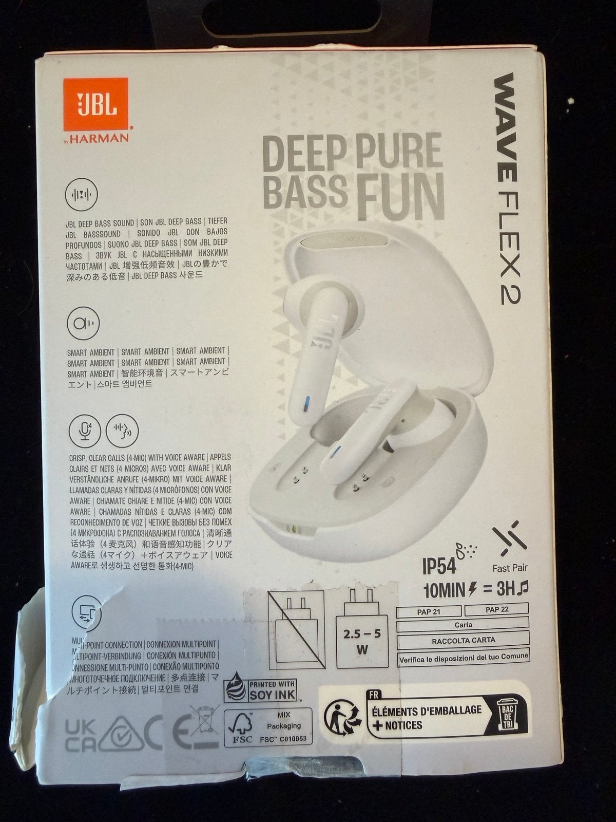JBL Wave Flex 2 Draadloze In-ear Koptelefoon Wit