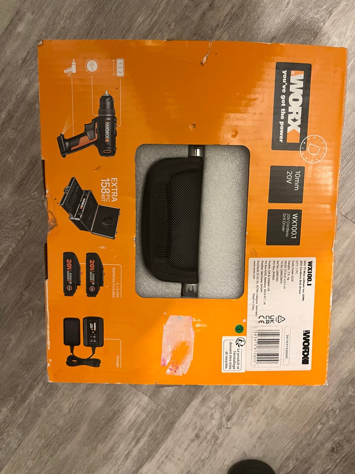 Worx Accuboormachine WX100.1 - 20V - (2x 2,0Ah) - Nieuw, Variabele snelheid, Nieuw, Ophalen of Verzenden, Boor- en Schroefmachine