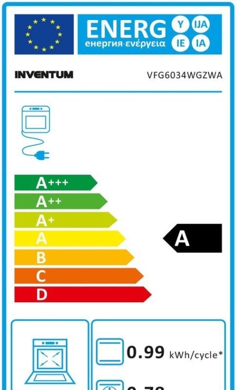 Inventum gasfornuis VFG6034WGZWA - Elektrische oven - Zwart, Inventum Huishoudelijke Apparaten B.V., 60 cm of meer, Meander 901 6825 MH Arnhem