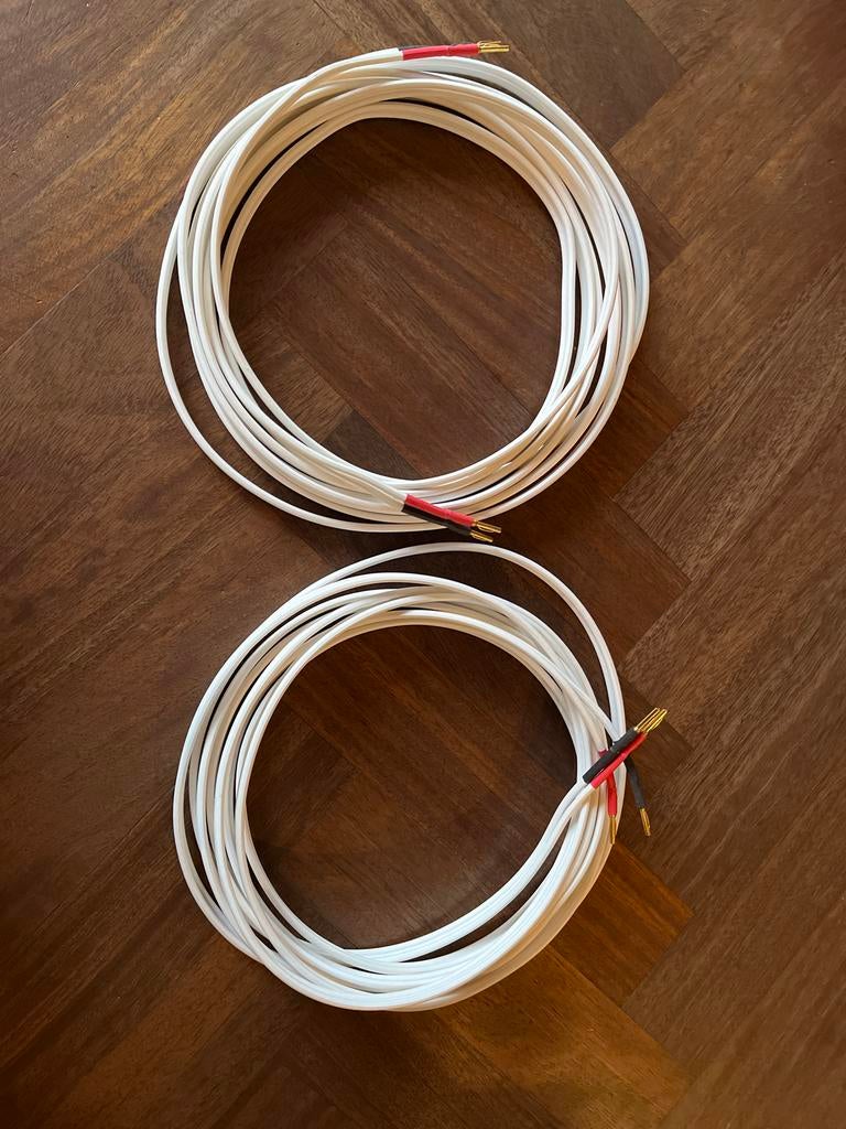 Naim NAC A5 - Wit  - 2x 6,75 meter, Ophalen of Verzenden, Zo goed als nieuw, 5 tot 10 meter, Luidsprekerkabel