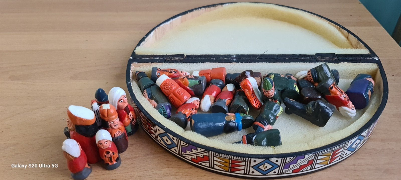 handgemaakt Peruaans schaakspel met, Een of twee spelers, Onbekend, Ophalen of Verzenden, Zo goed als nieuw