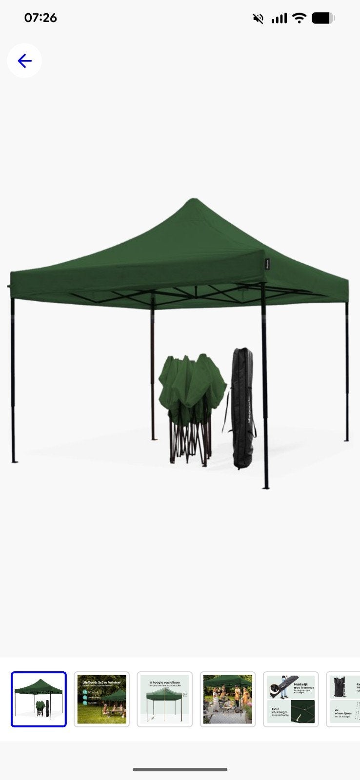Lifegoods Partytent 3x3m Easy Up Paviljoen 6 weken oud, Ophalen, Zo goed als nieuw, Minder dan 5 meter