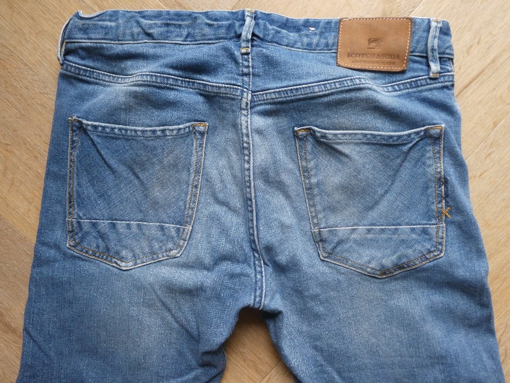 Scotch & Soda spijkerbroek, Tye maat 33-32, Blauw, W32 (confectie 46) of kleiner, Ophalen of Verzenden, Zo goed als nieuw