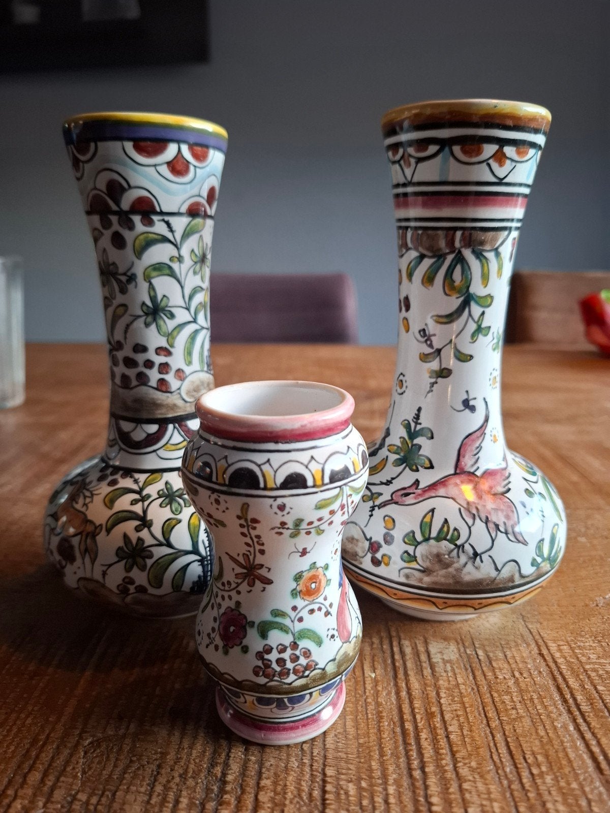 Set van 3 handgeschilderde Berargos vazen uit Portugal, Antiek en Kunst, Ophalen of Verzenden
