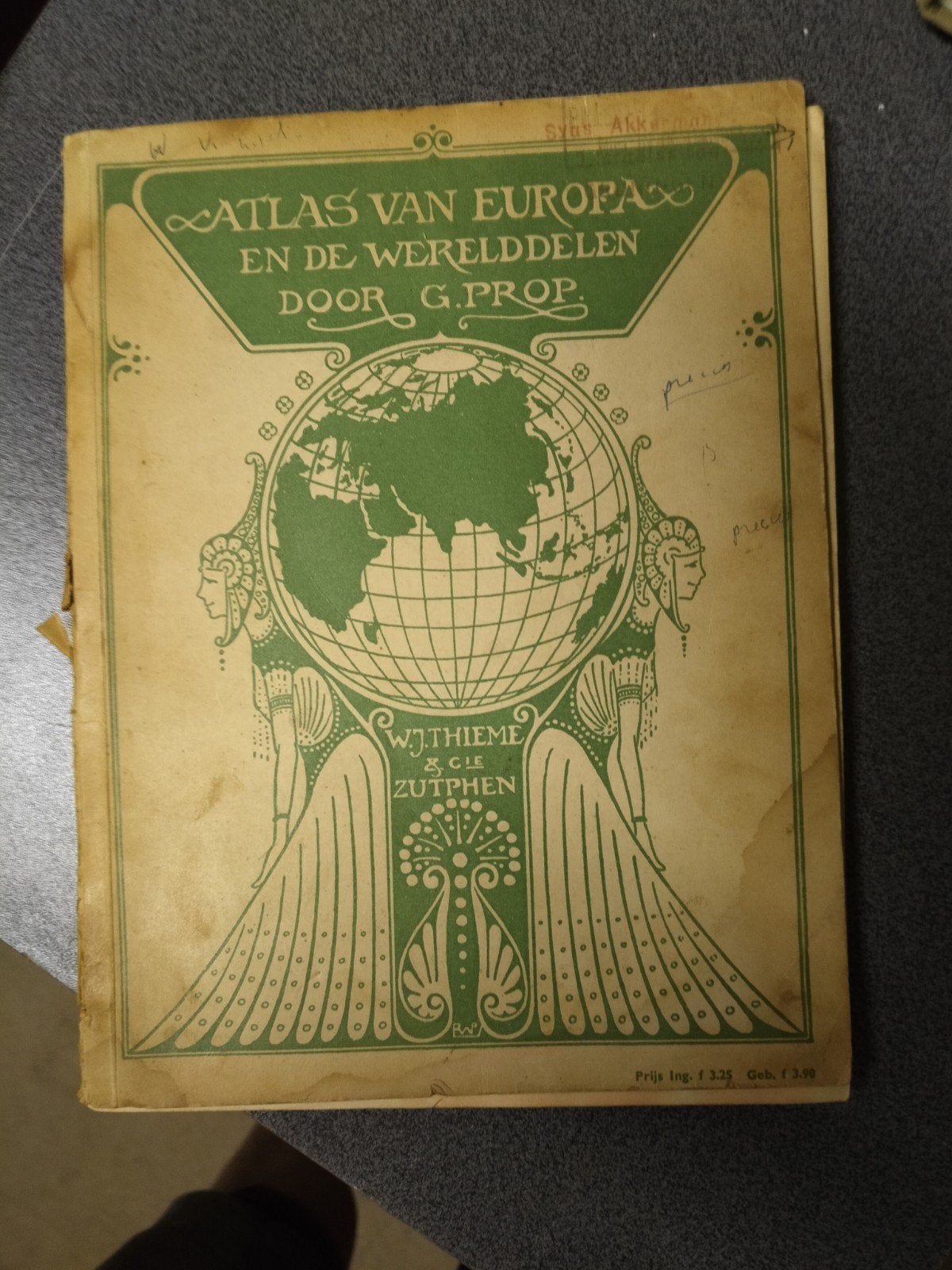 Atlas van Europa en Werelddelen - G. Prop (1930/1931), Boeken, Ophalen of Verzenden