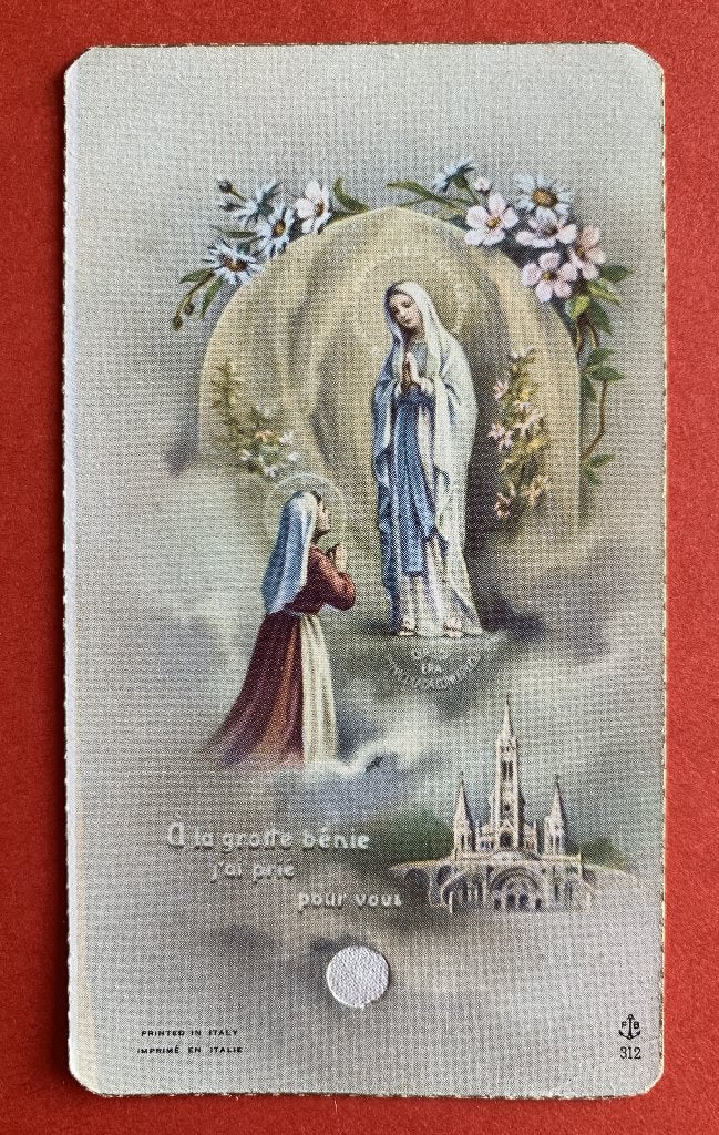 Relikwie Reliek H. Bernadette Soubirous, Verzamelen, Religie, Ophalen of Verzenden, Gebruikt, Kaart of Prent, Christendom | Katholiek