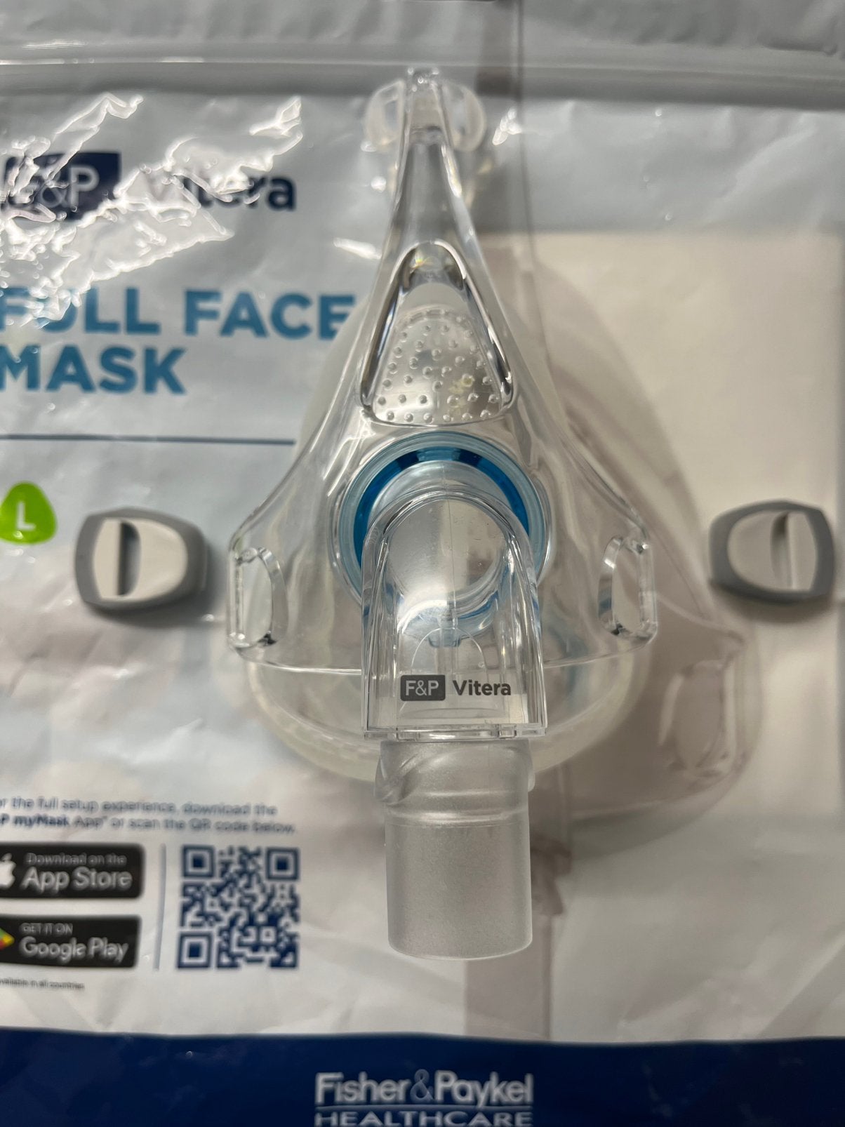 F&P Vitera, CPAP-vol gelaats masker maat L, slaapapneu., Diversen, Ophalen of Verzenden, Nieuw