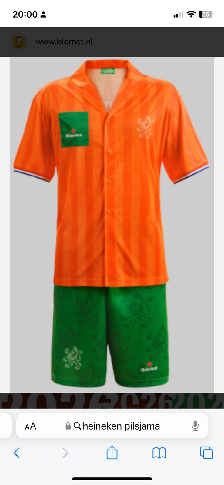 Heineken pilsjama nieuw, Ophalen, Zo goed als nieuw, Jas