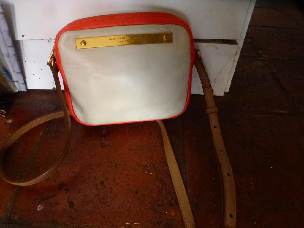 MARC JACOBS Lederen Cross-Over Tasje, Verzenden, Zo goed als nieuw, Beige, Overige typen