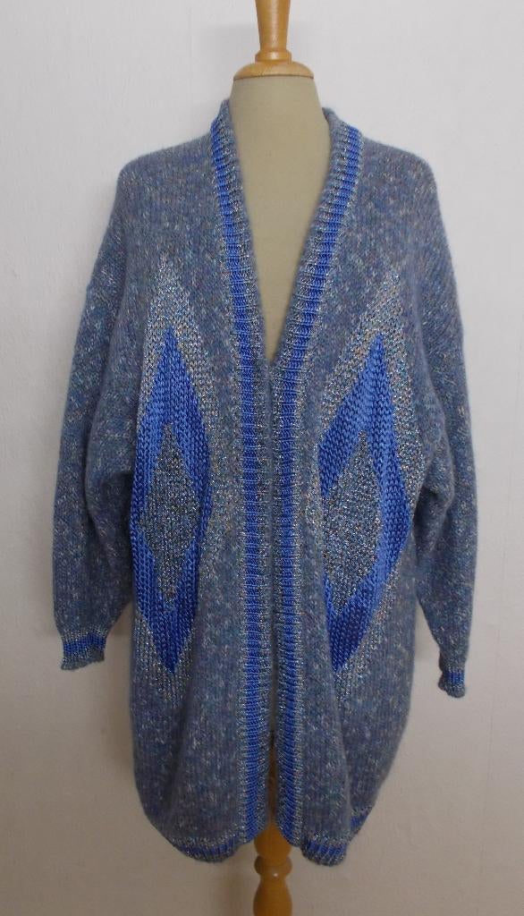 Opvallend mooi blauw halflang wol mix vest! L/XL, Verzenden, Zo goed als nieuw, Maat 42/44 (L), Blauw