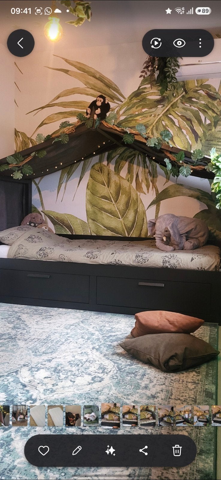 IKEA Brimnes bed met huisje/tentje kinderbed inc kast, Ophalen, Eenpersoons, Zwart, 80 cm