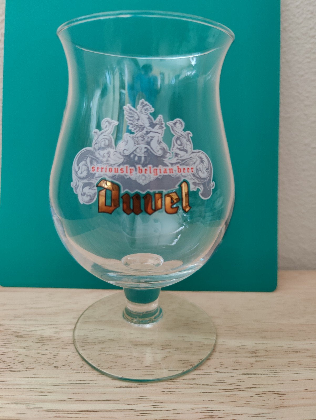 Prachtig Duvel bierglas "Seriously Belgian Beer" van 2005, Verzamelen, Biermerken, Verzenden, Zo goed als nieuw, Glas of Glazen