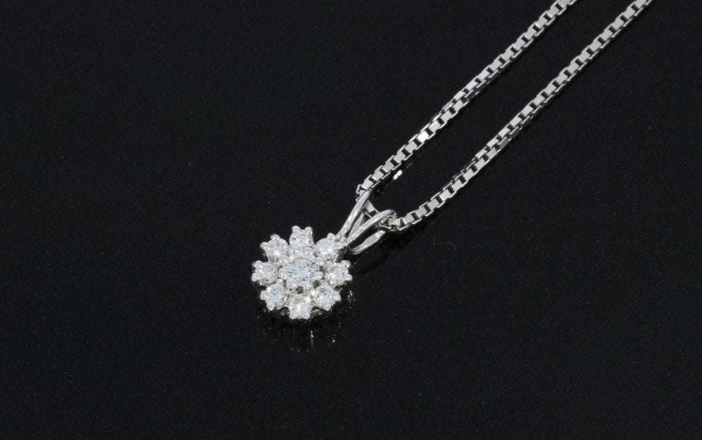 Diamanten rozet 14k gouden ketting en hanger venetiaans, Sieraden, Tassen en Uiterlijk, Kettingen, Voordeelsieraden, Ophalen of Verzenden