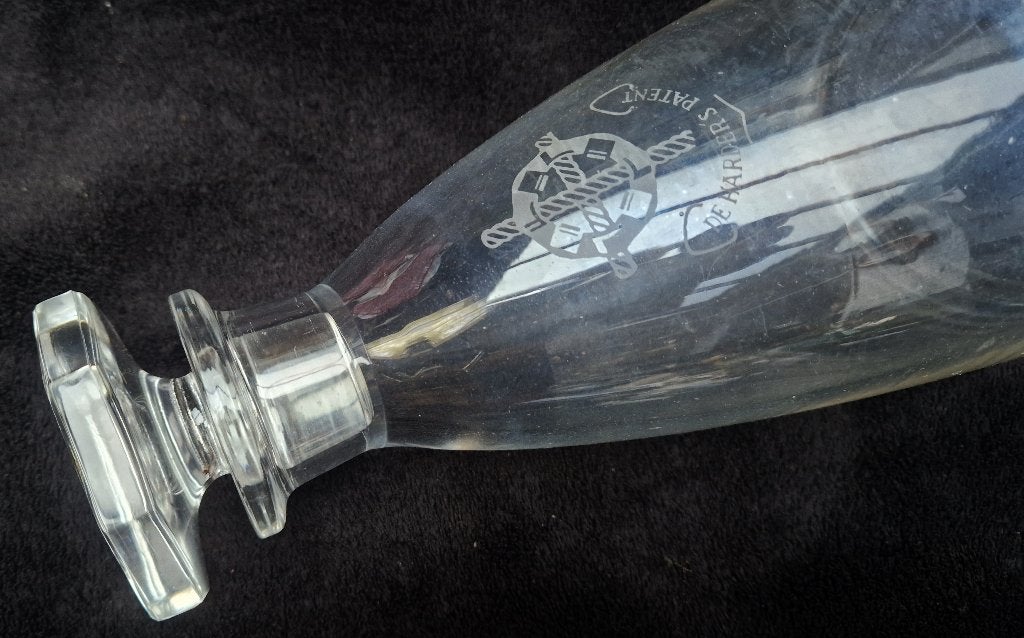Zeldzame grote karaf kristal, DE HARDER'S PATENT cargadoors, Ophalen of Verzenden, Gebruikt, Gebruiksvoorwerp