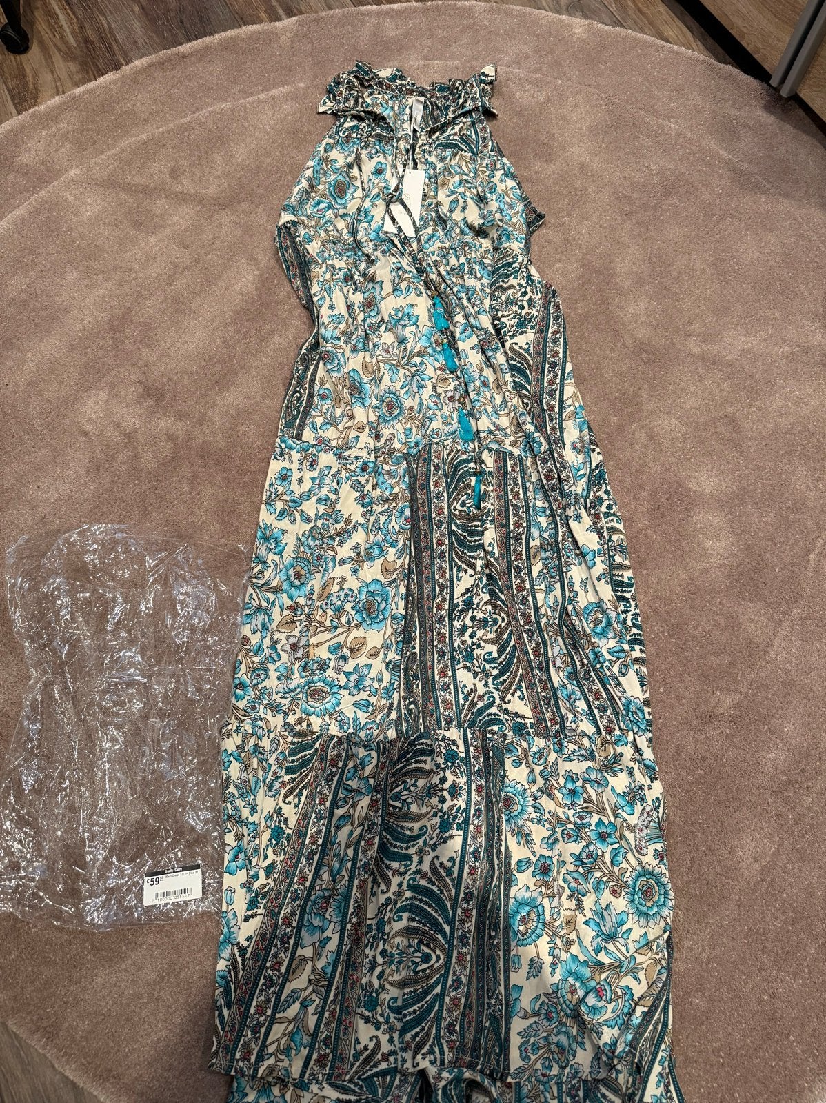 Nieuwe Gold & Silver Boho Maxi Jurk - Maat M, Kleding | Dames, Jurken, Maat 38/40 (M), Blauw, Nieuw, Ophalen of Verzenden