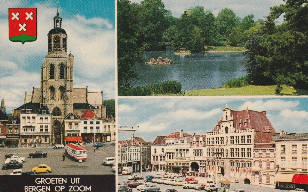 BERGEN OP ZOOM Kerk Markt Park Stadhuis kl.f., Verzenden, 1960 tot 1980, Gelopen, Noord-Brabant