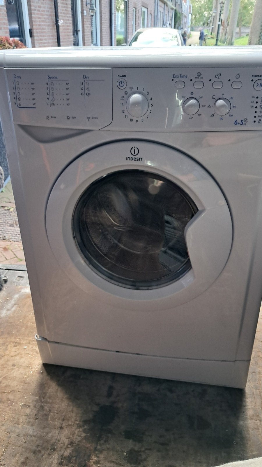 Indesit Wasmachine/Droger, Witgoed en Apparatuur, Ophalen, Gebruikt, Voorlader, Kort programma