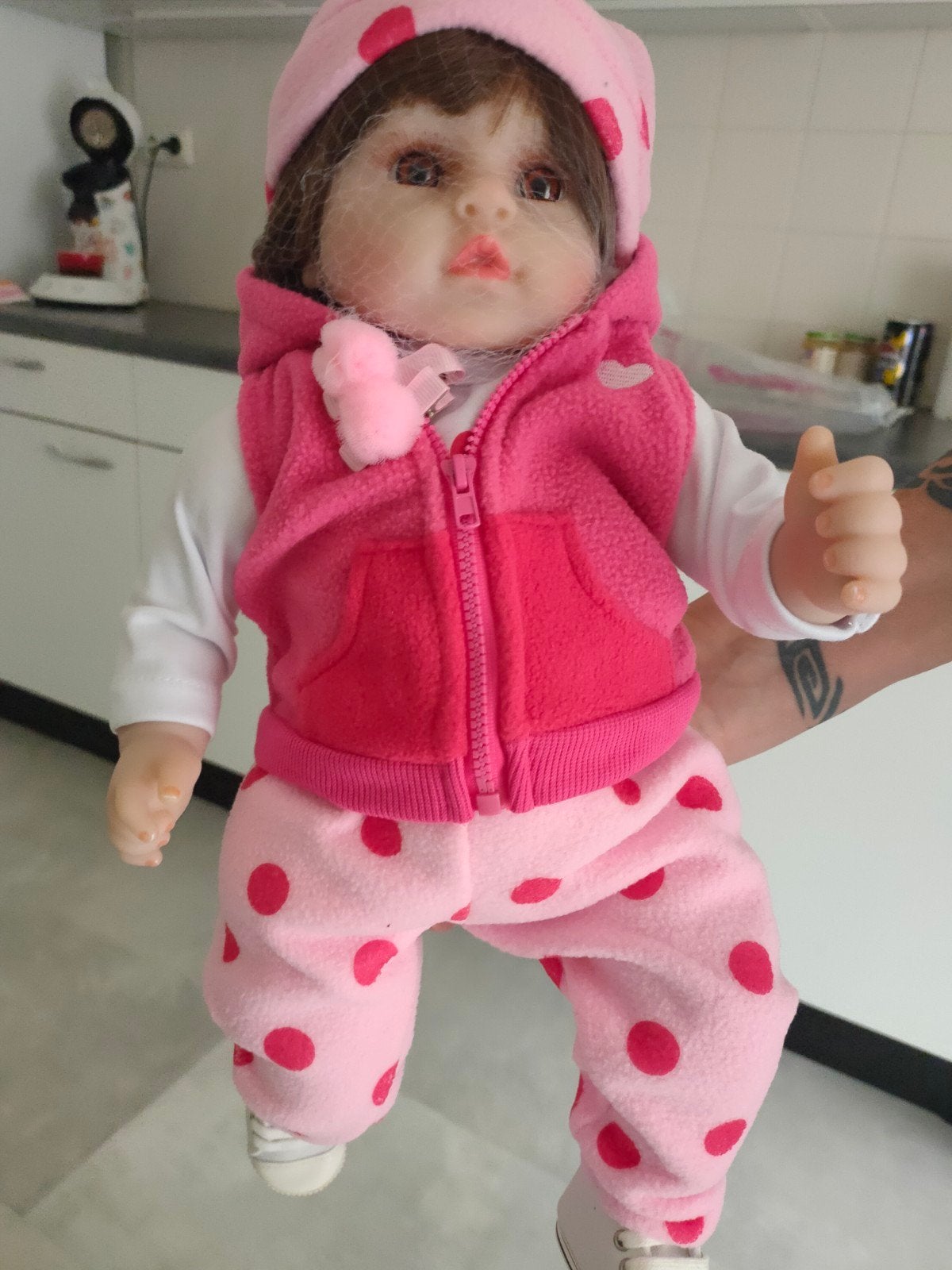 Hoomaai Doll Reborn Babypop - Roze Set, Ophalen, Nieuw, Babypop