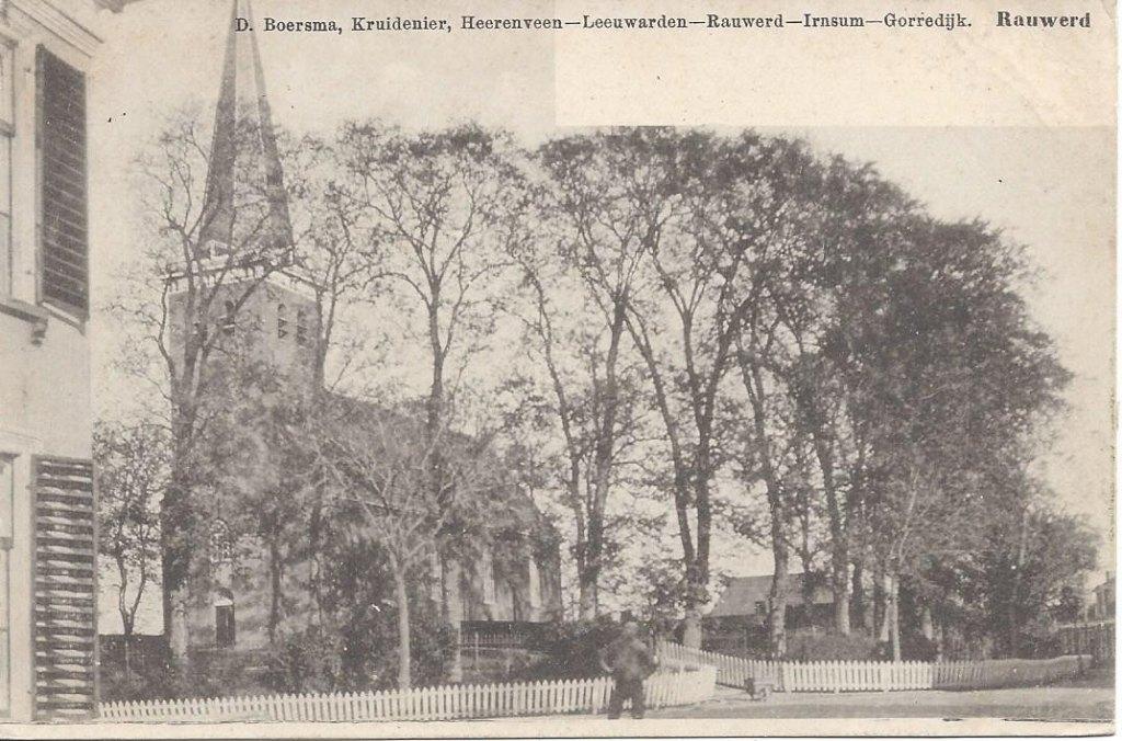 Rauwerd (Fr.) Raerd, Boersma, Kruidenier, reklamekaart, 1900, Ophalen of Verzenden, Voor 1920, Ongelopen, Friesland