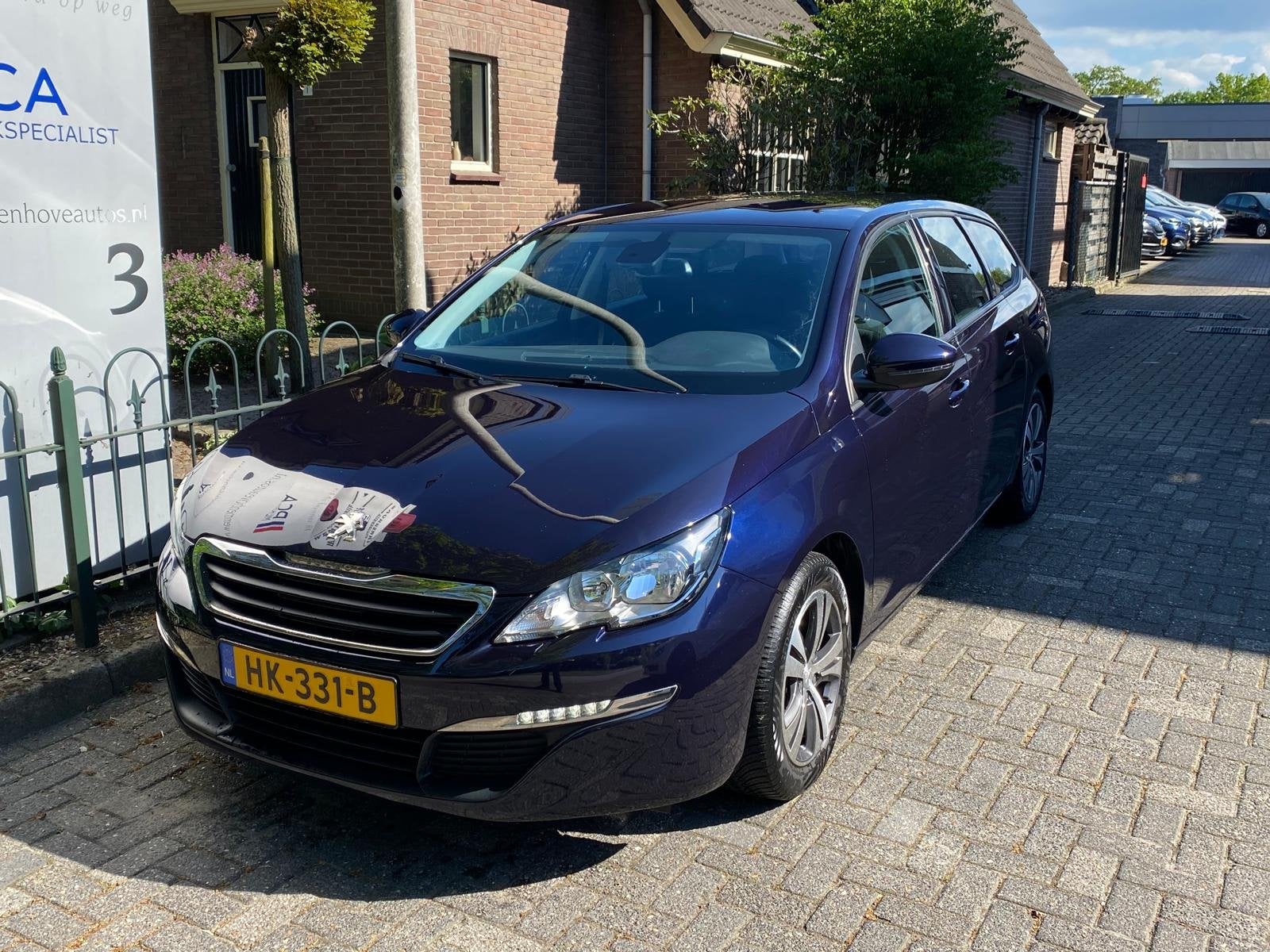 Peugeot 308 SW 1.6 BlueHDI Blue Lease Pack Alu wielen/Airco-, Auto's, Stof, Gebruikt, 4 cilinders, Blauw