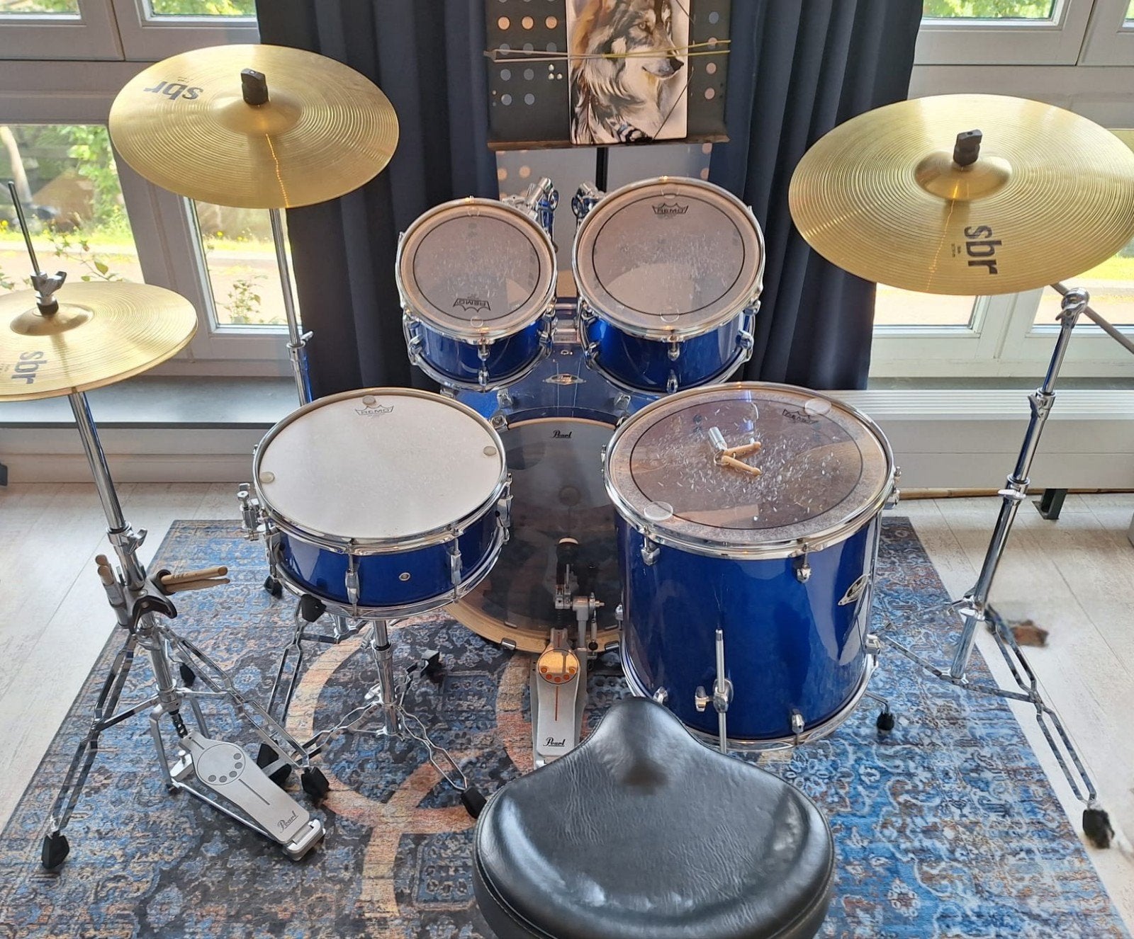 Pearl Export drumstel + SBR bekkens + veel extra's, Ophalen, Zo goed als nieuw, Pearl