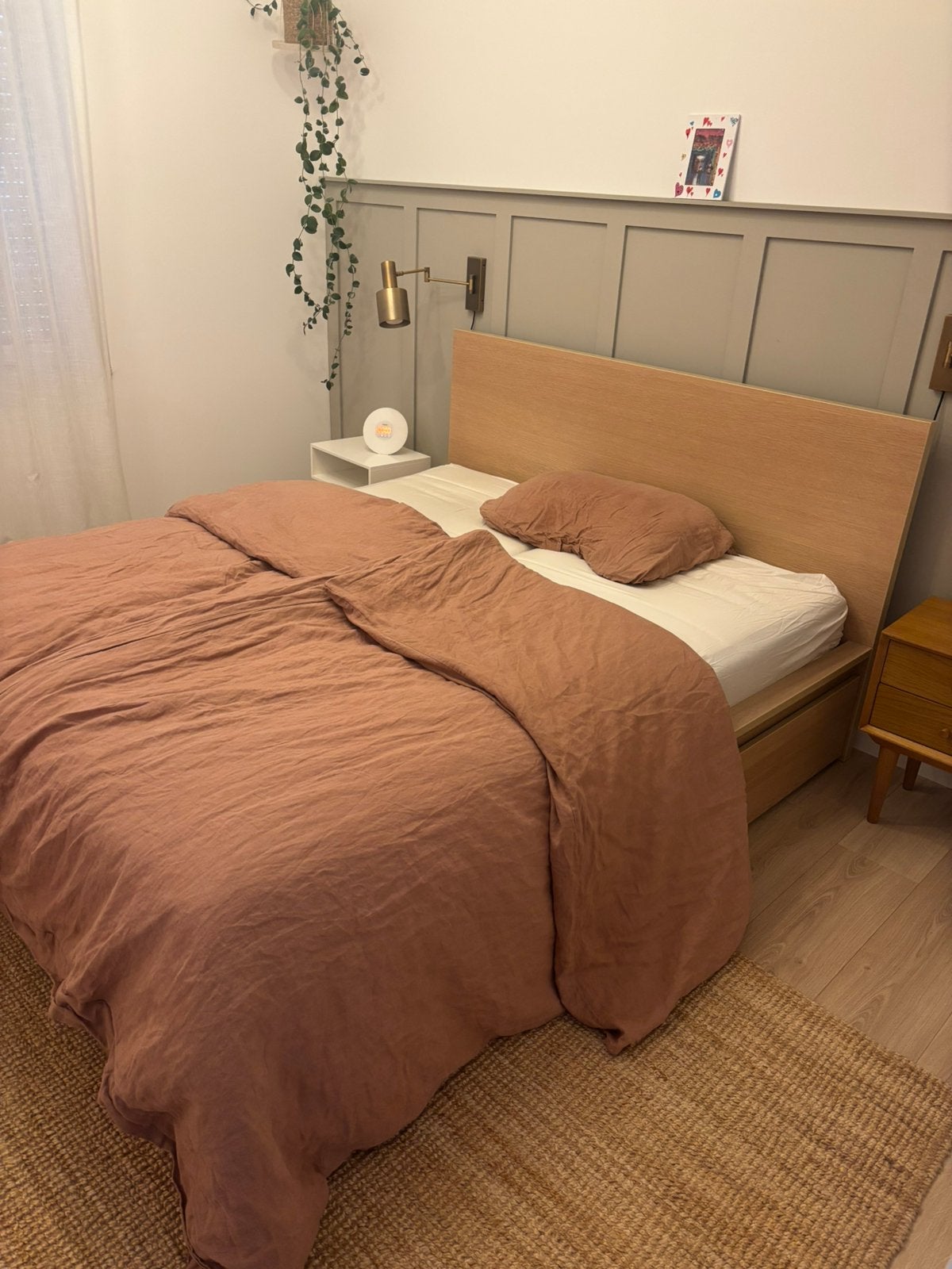 Ikea Malm Bed 140x200 + 2 laden + nachtkastje, Huis en Inrichting, Slaapkamer | Bedden, Ophalen, Gebruikt, Eenpersoons, Wit
