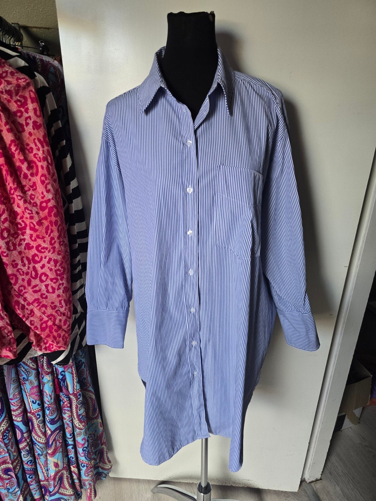 dames zara blouse jurk, Maat 38/40 (M), Blauw, Zara, Ophalen of Verzenden