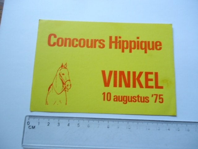 sticker oud Vinkel 1975 noord brabant den bosch retro paard, Verzenden, Zo goed als nieuw, Bedrijf of Vereniging
