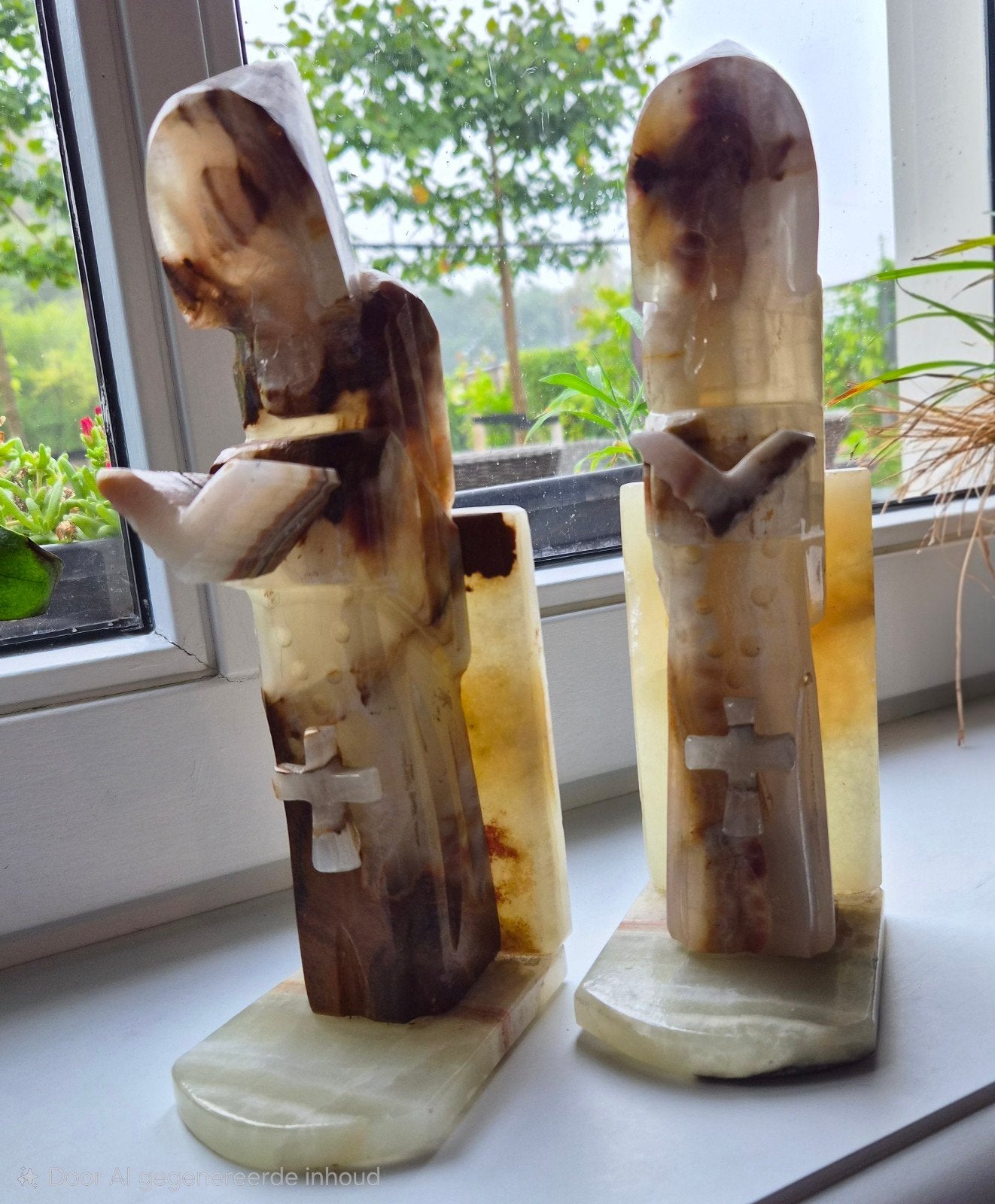 Vintage Mexicaanse onyx monniken boekensteunen, Ophalen