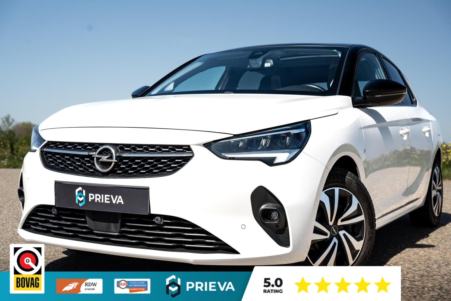 Opel Corsa | Panoramadak | Camera | Keyless | Cruise Control, Auto's, Voorwielaandrijving, Gebruikt, Zwart, Wit