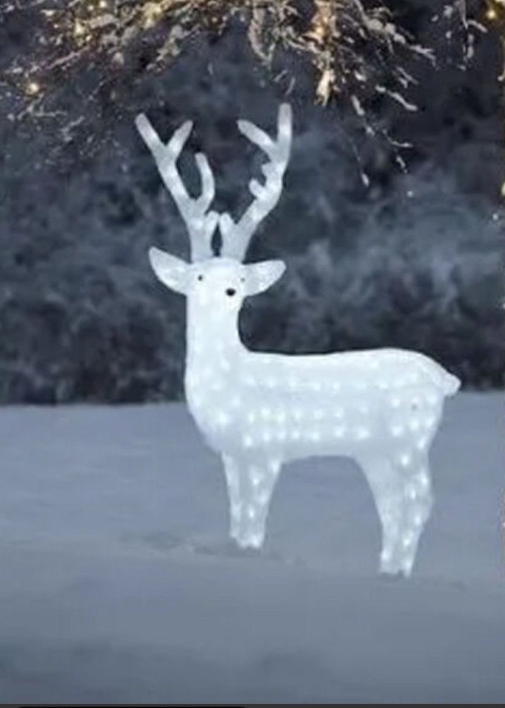Twee kerst led acryl rendieren, Ophalen, Zo goed als nieuw